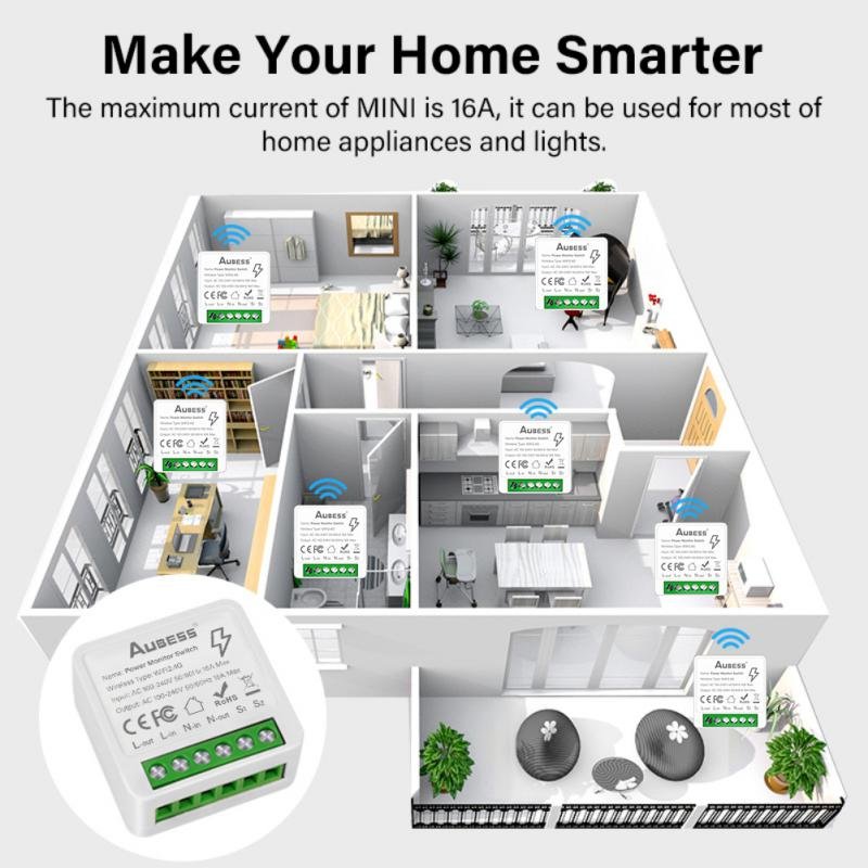 16A-Power-Monitor-Smart-Switch-Tuya-Wifi-2-way-Control-Smart-Switch-DIY-Module-Smart-Home-4