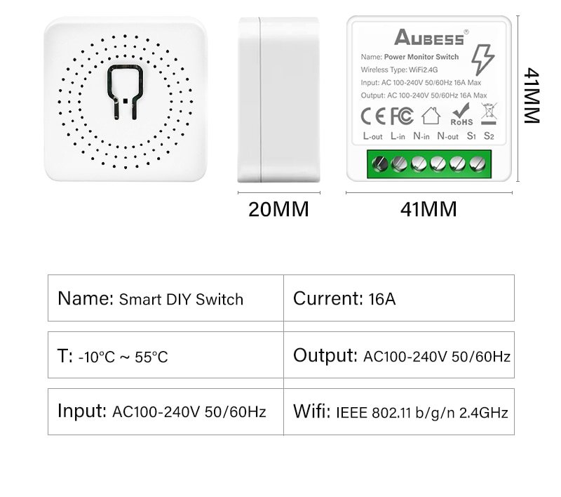 16A-Power-Monitor-Smart-Switch-Tuya-Wifi-2-way-Control-Smart-Switch-DIY-Module-Smart-Home-5