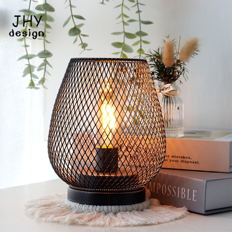 Metal-Cage-LED-Table-Lamp-Battery-Powered-Table-Lantern-Ornament-Outdoor-Lamp-Home-Garden-Christmas-Party