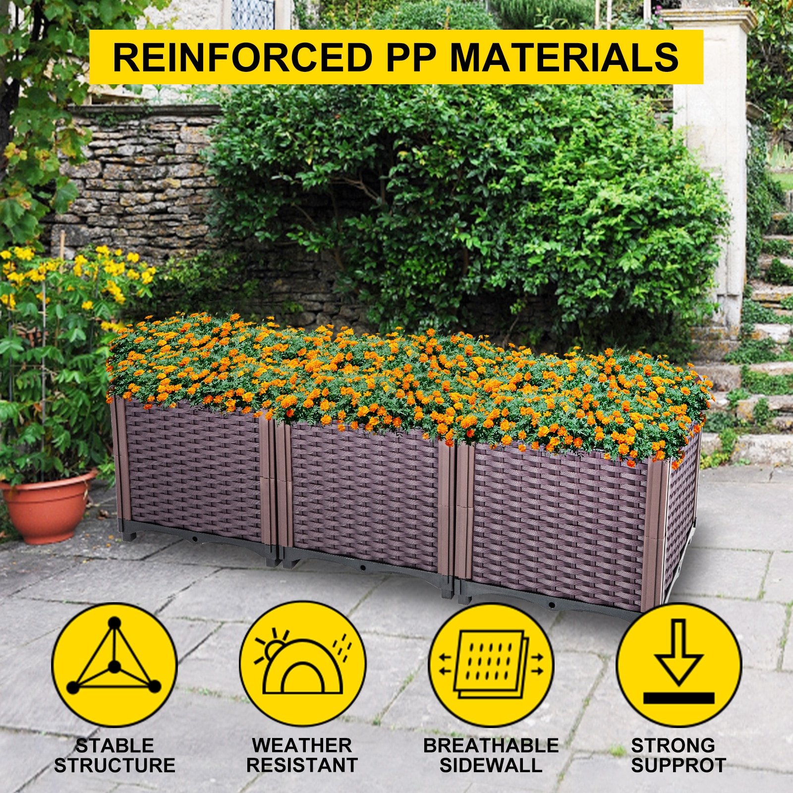 VEVOR-Plastic-Raised-Garden-Beds-In-Outdoor-20-5-H-14-5-H-Flower-Box-Kit-2