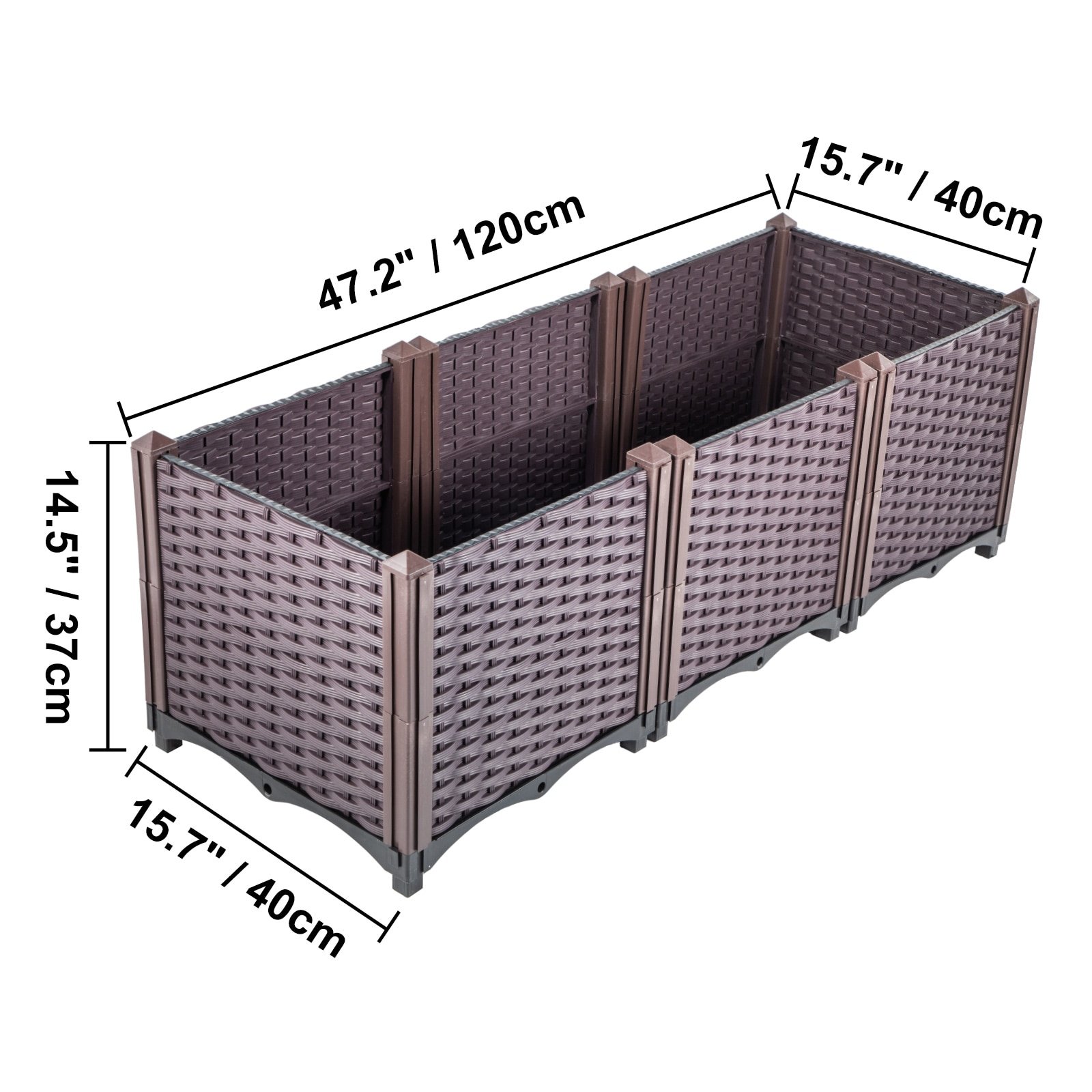 VEVOR-Plastic-Raised-Garden-Beds-In-Outdoor-20-5-H-14-5-H-Flower-Box-Kit-5