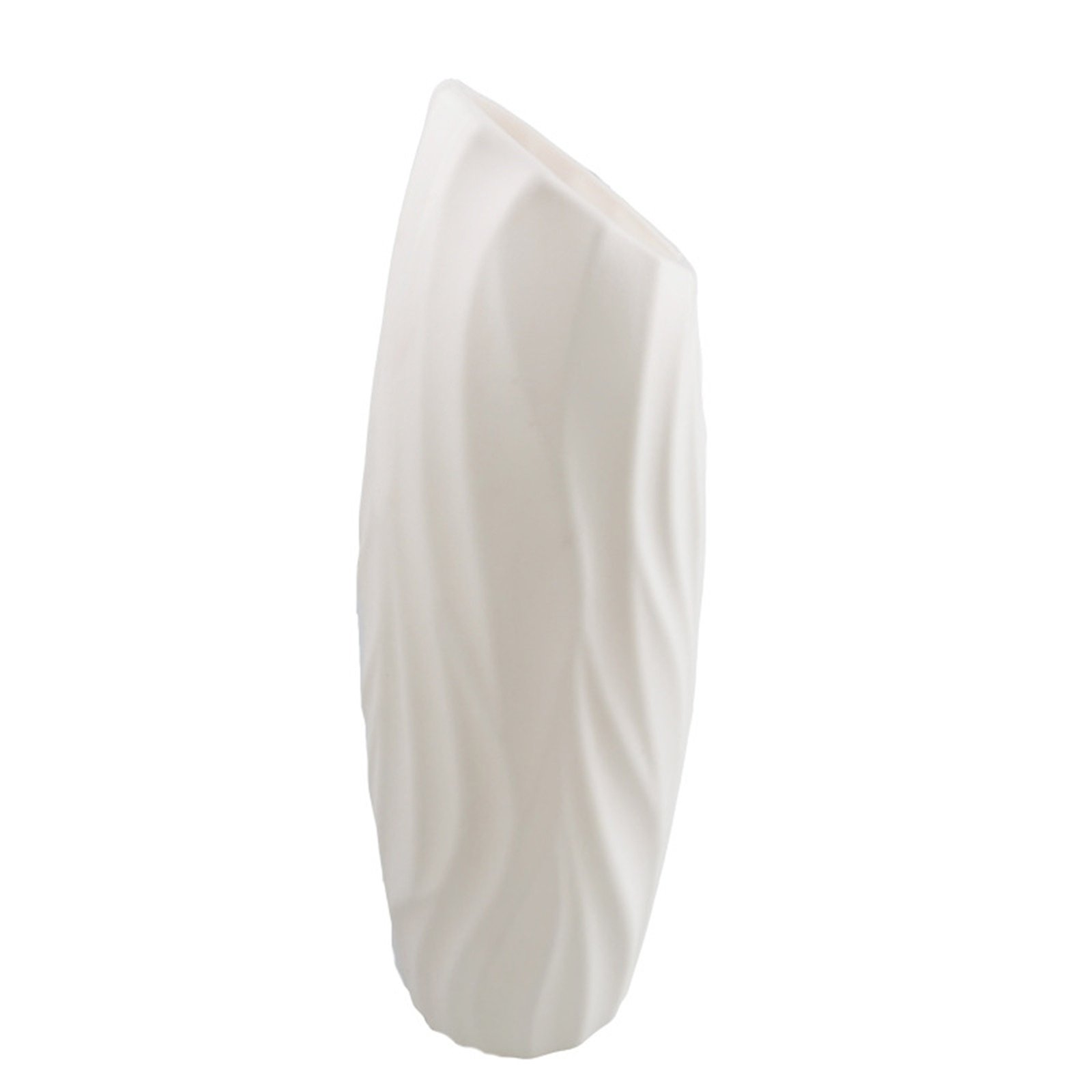 White-Plastics-Vase-For-Flowers-Unbreakable-Ceramic-Look-Plastics-Vase-Geometric-Style-Accent-Vases-For-Home-1