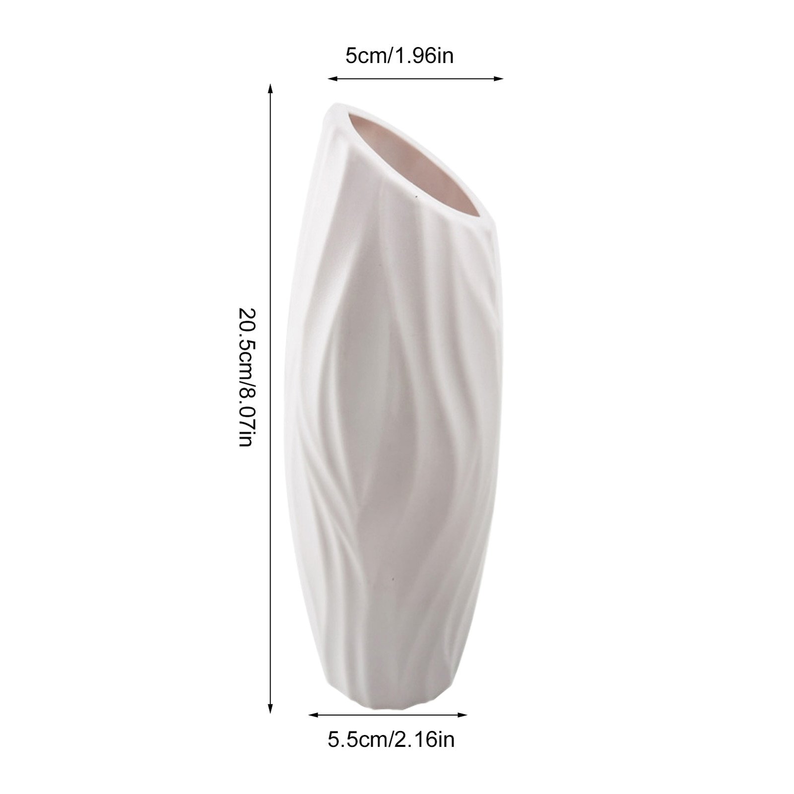 White-Plastics-Vase-For-Flowers-Unbreakable-Ceramic-Look-Plastics-Vase-Geometric-Style-Accent-Vases-For-Home-5